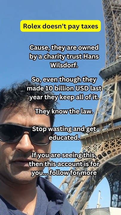 rolex doesn't pay taxes